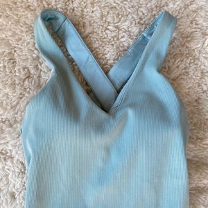 Alo Elevate Ribbed Tank Blue Size XS